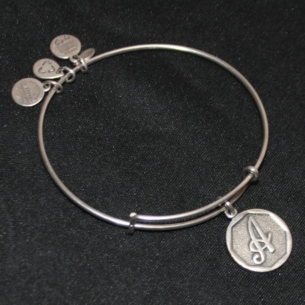Alex and Ani Initial "A" Charm Rafaelian Bracelet
